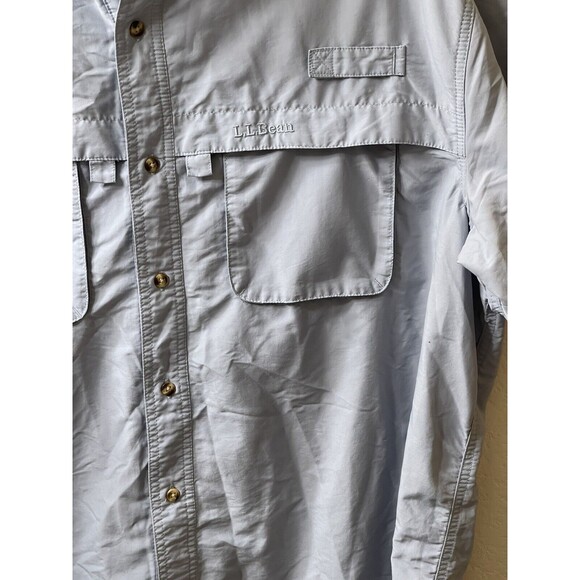 LL Bean Shirt Mens XL Blue Fishing Vented Outdoor Button Up Casual Top EUC - Picture 5 of 8